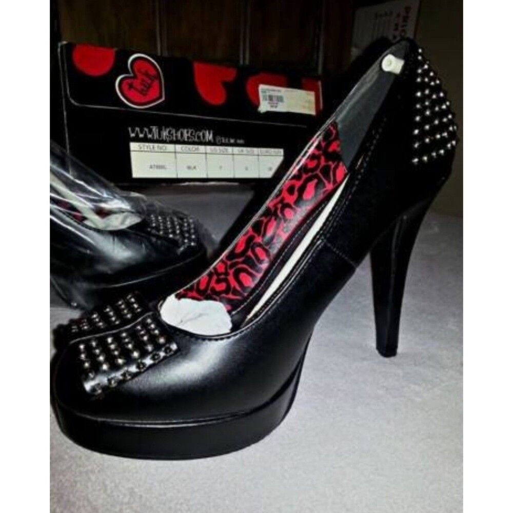 T.U.K. Spiked Black Heels